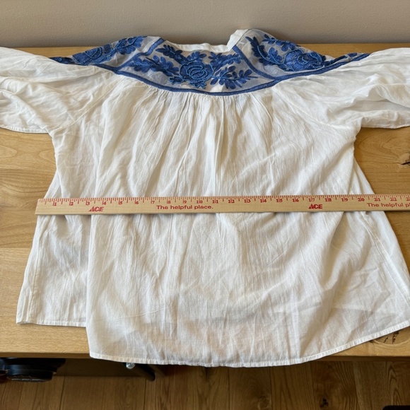 BY ANTHROPOLOGIE LONG SLEEVE TWO TONE LACE BLOUSE BOHO FESTIVAL VICTORIAN M - Picture 9 of 12